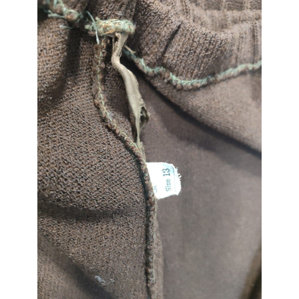 Vintage 1970s Knit Duster Skirt Cardigan Sweater Belted Varsity Collegiate Set - Picture 4 of 16